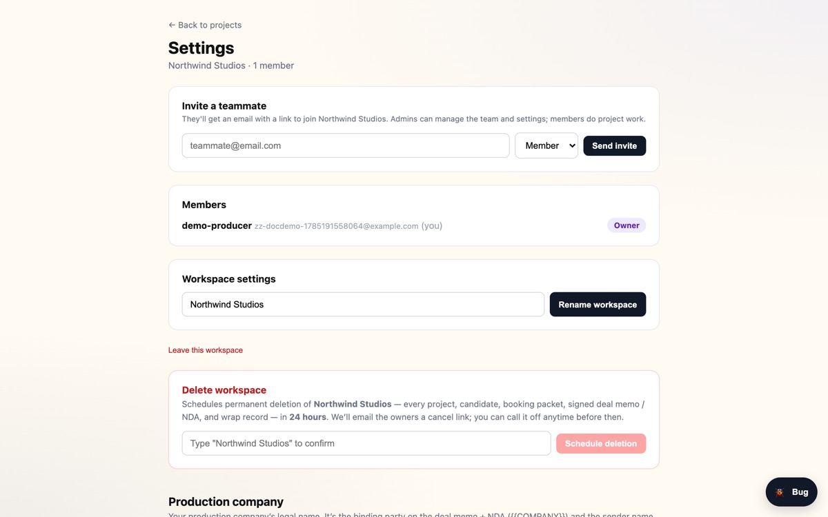 Settings & templates